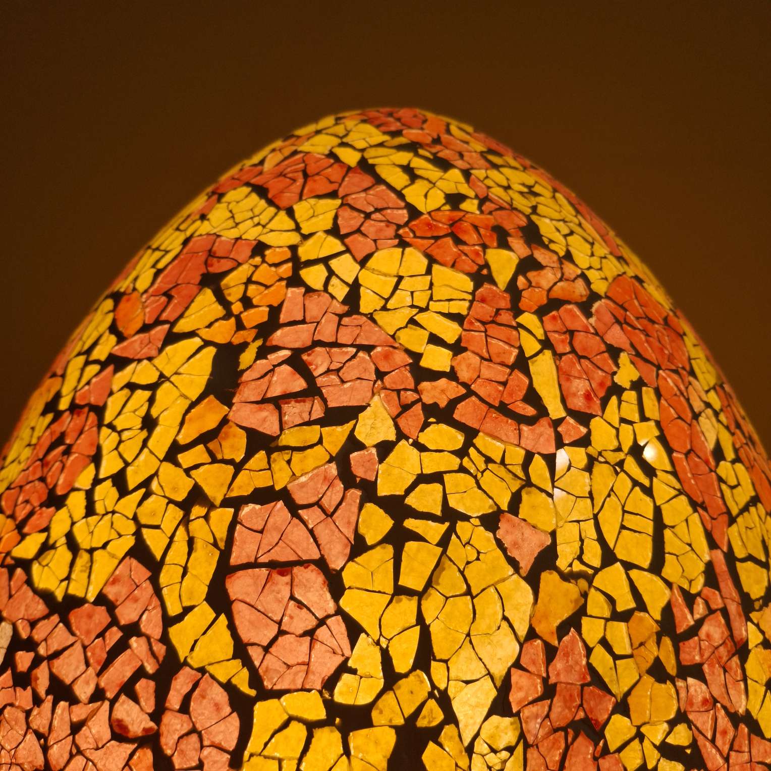Lampada etnica in mosaico di vetro giallo rosso - ETNICBAY