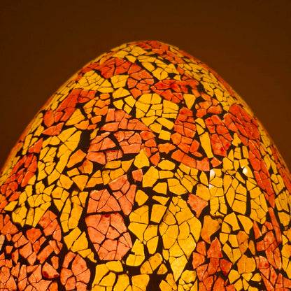 Lampada etnica in mosaico di vetro giallo rosso - ETNICBAY