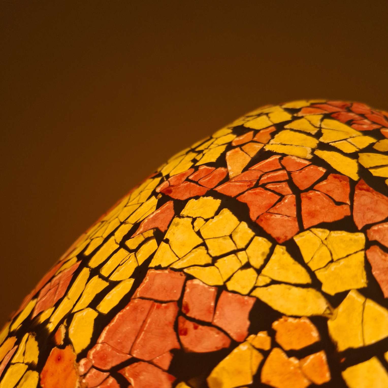 Lampada etnica in mosaico di vetro giallo rosso - ETNICBAY