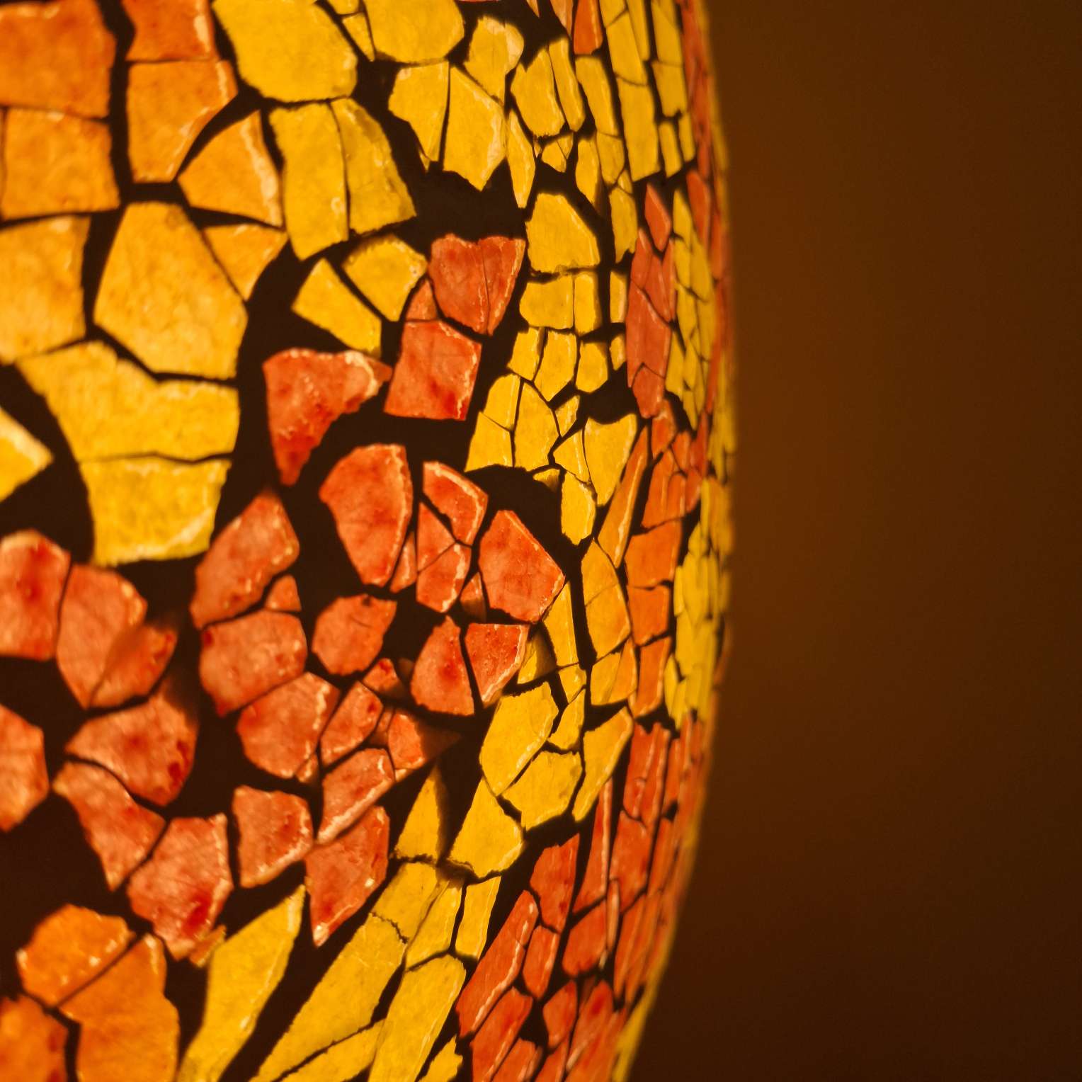 Lampada etnica in mosaico di vetro giallo rosso - ETNICBAY
