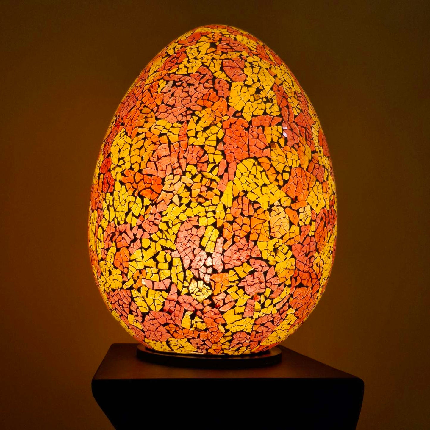 Lampada etnica in mosaico di vetro giallo rosso - ETNICBAY
