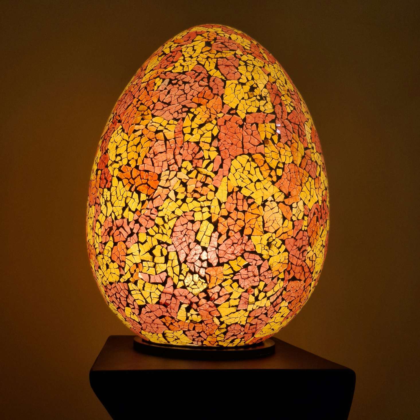 Lampada etnica in mosaico di vetro giallo rosso - ETNICBAY