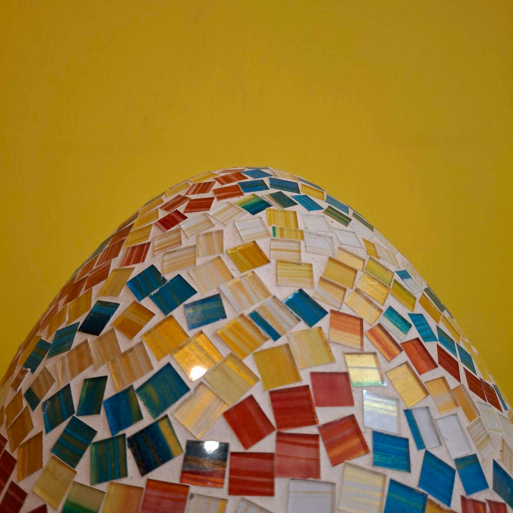 Lampada etnica da tavolo abatjour in vetro