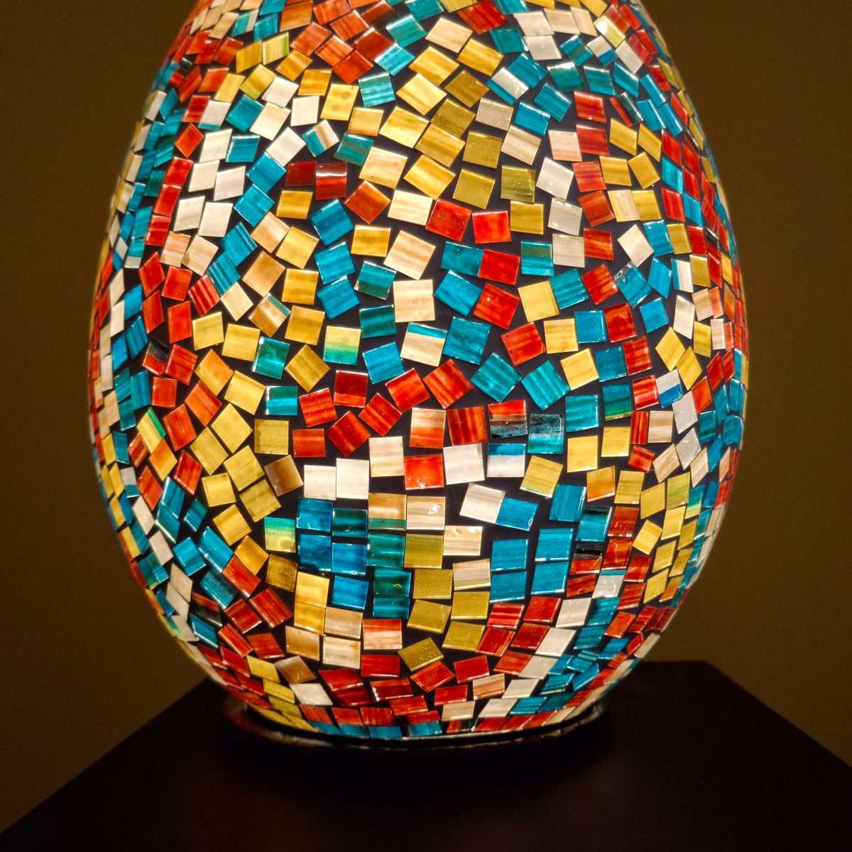 Lampada etnica da tavolo abatjour in vetro
