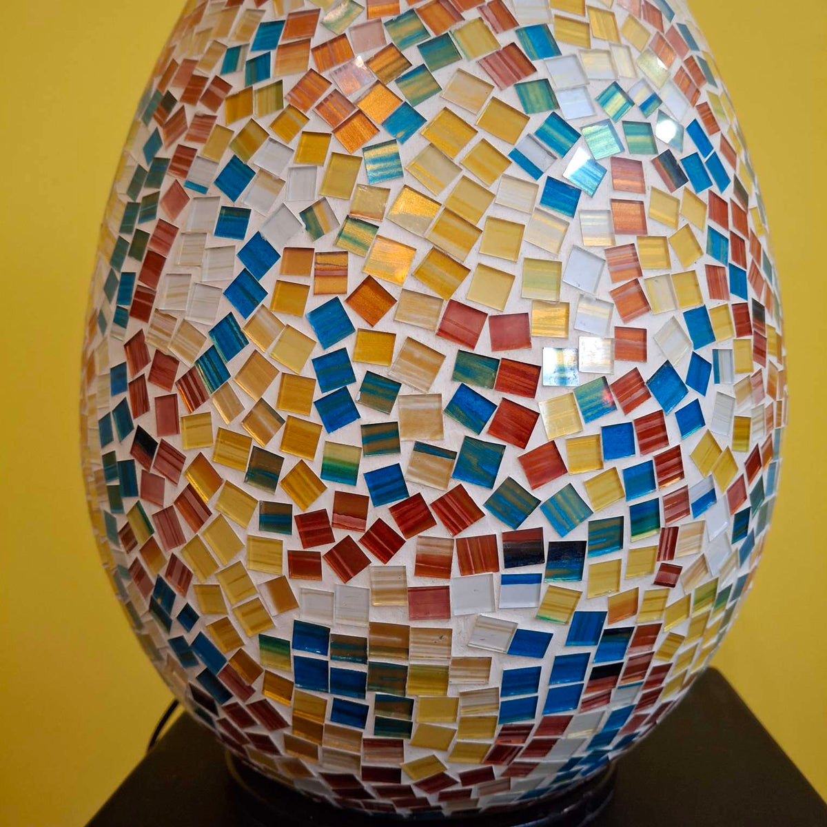 Lampada etnica da tavolo abatjour in vetro