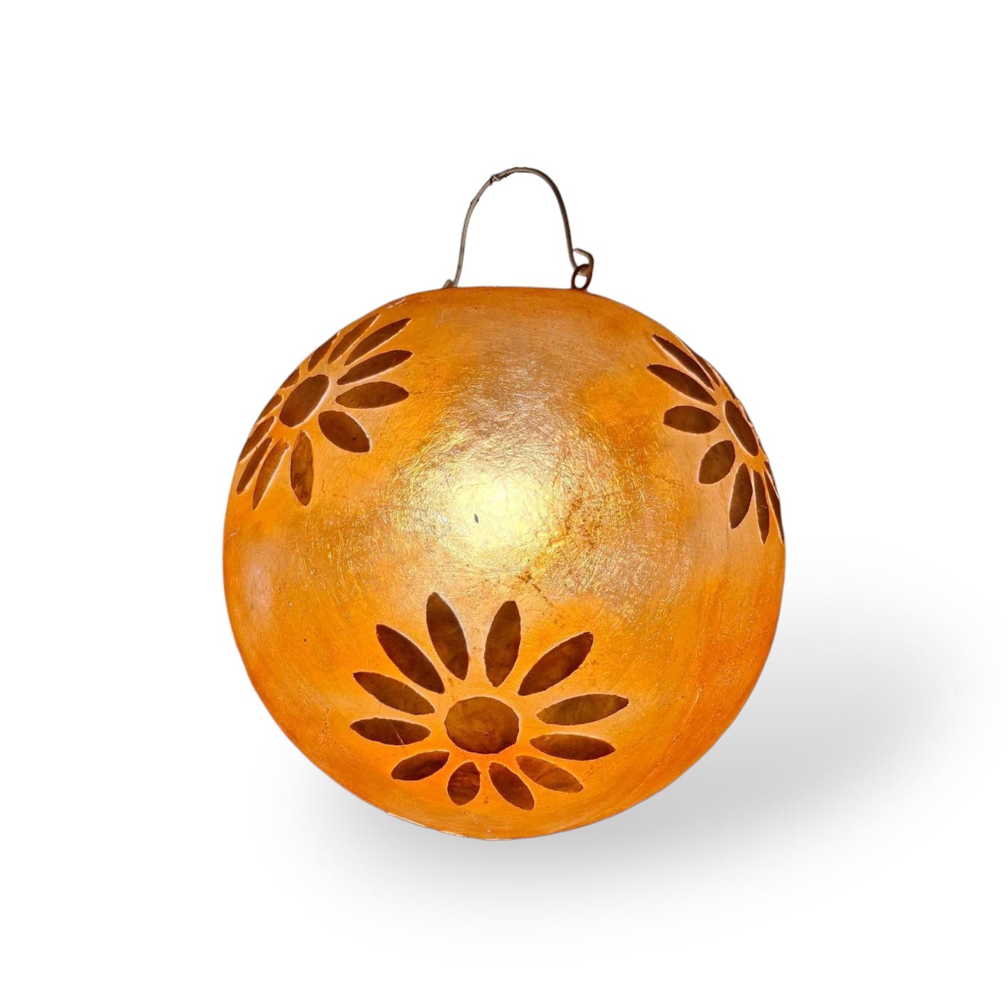 Lustre ethnique rond orange en nacre