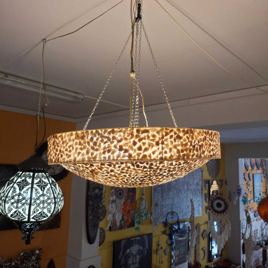 Lampadario madre perla oro plafoniera da soffitto