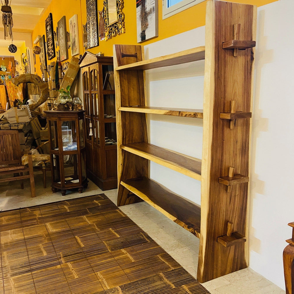 Libreria etnica legno massello parete attrezzata - ETNICBAY