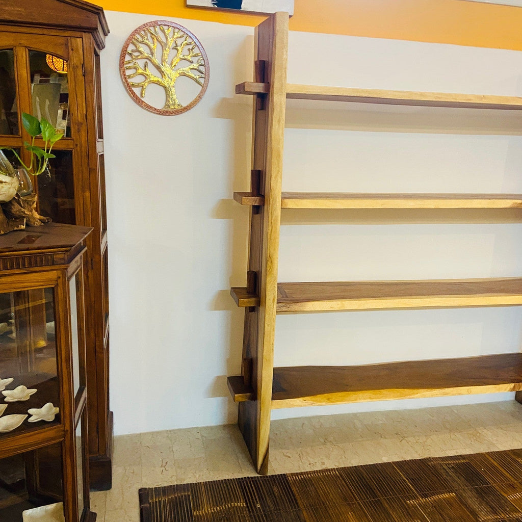 Libreria etnica legno massello parete attrezzata - ETNICBAY
