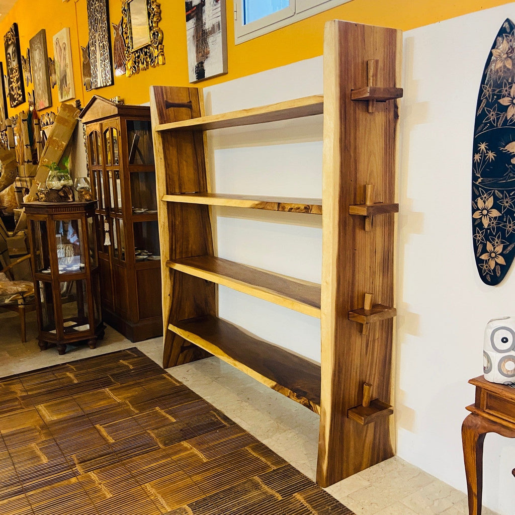 Libreria etnica legno massello parete attrezzata - ETNICBAY