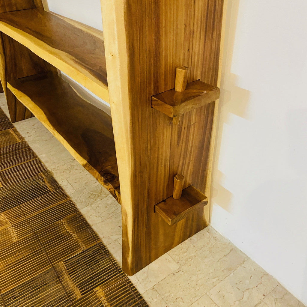 Libreria etnica legno massello parete attrezzata - ETNICBAY