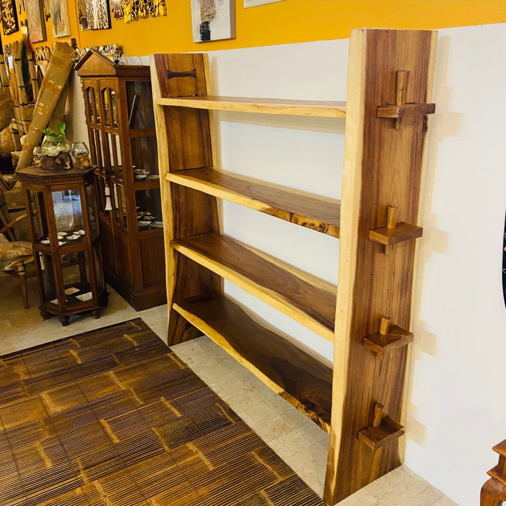 Libreria etnica legno massello parete attrezzata - ETNICBAY