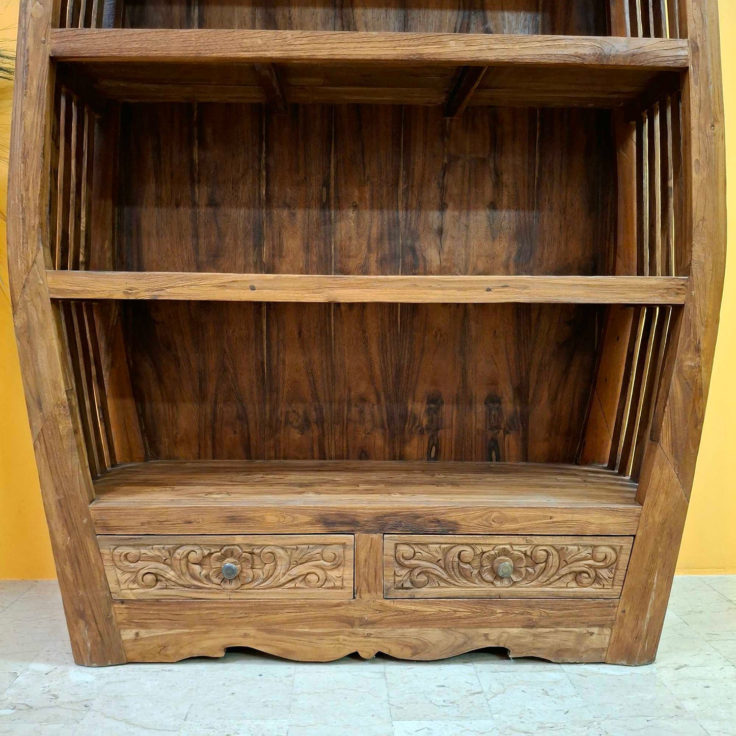 Libreria etnica in legno teak mobile espositore