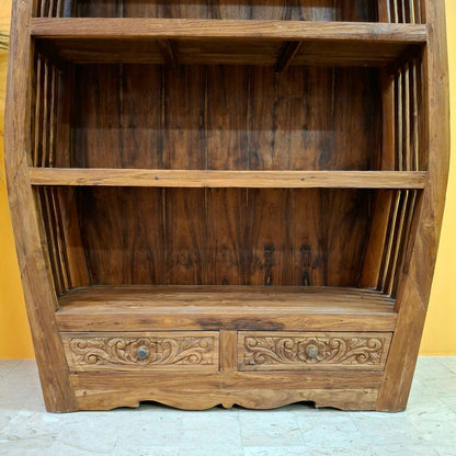 Libreria etnica in legno teak mobile espositore