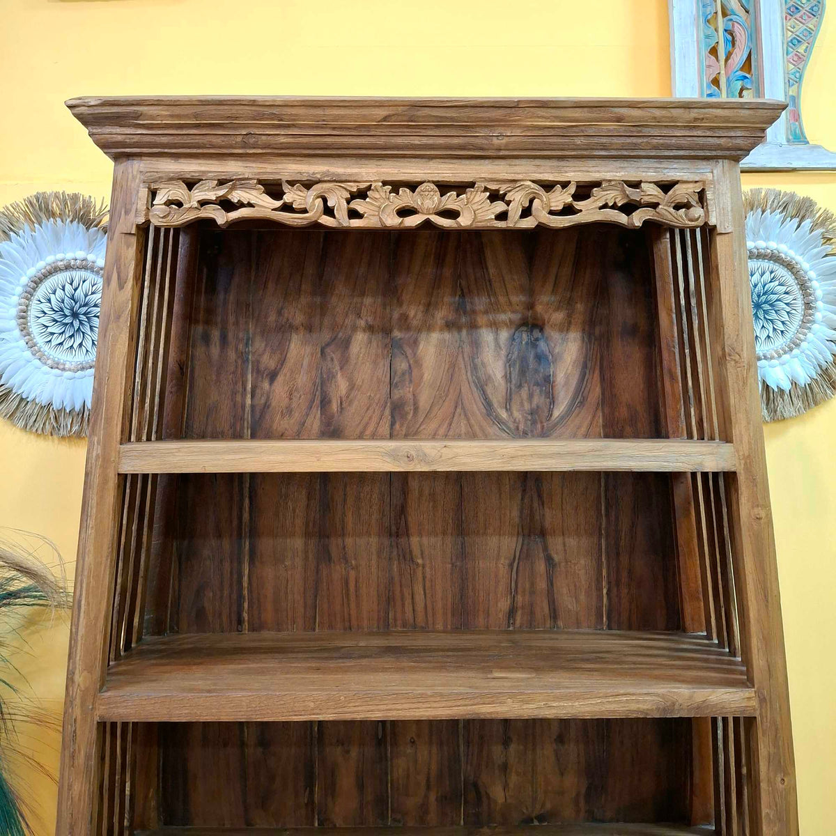 Libreria etnica in legno teak mobile espositore