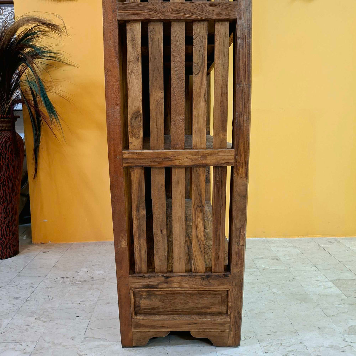 Libreria etnica in legno teak mobile espositore