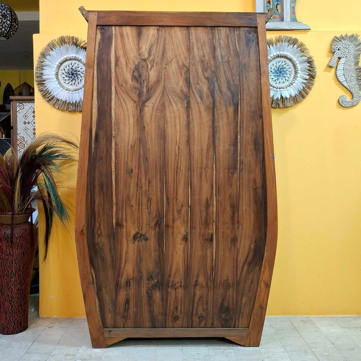 Libreria etnica in legno teak mobile espositore