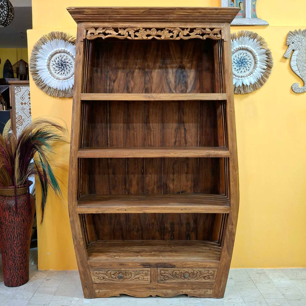 Libreria etnica in legno teak mobile espositore