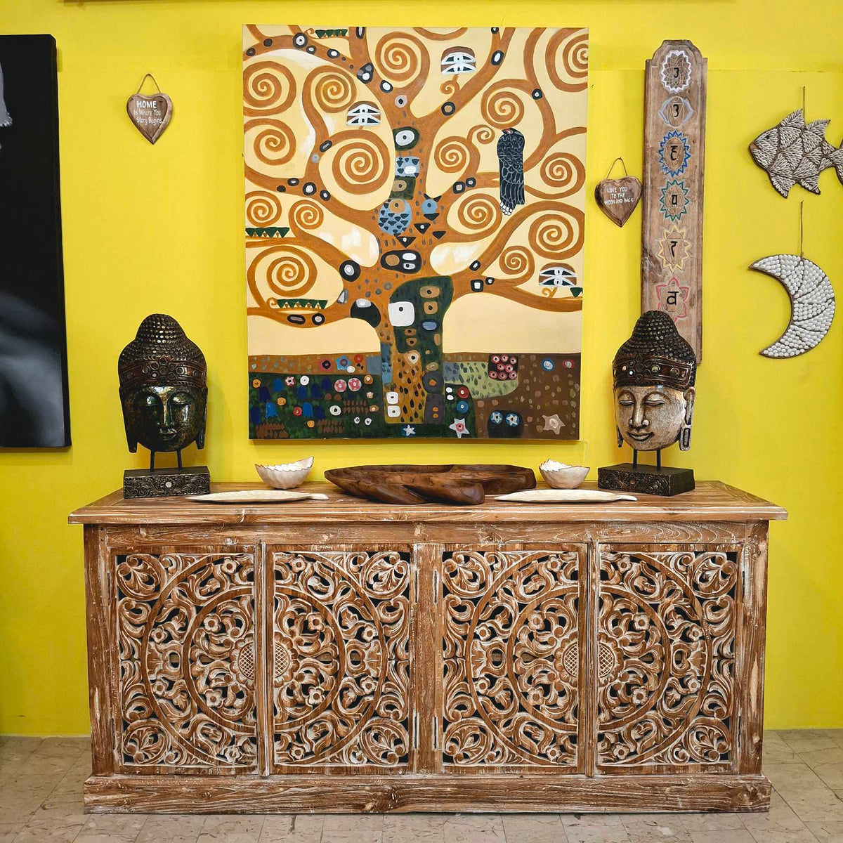 Madia etnica mobile in legno teak buffet shabby