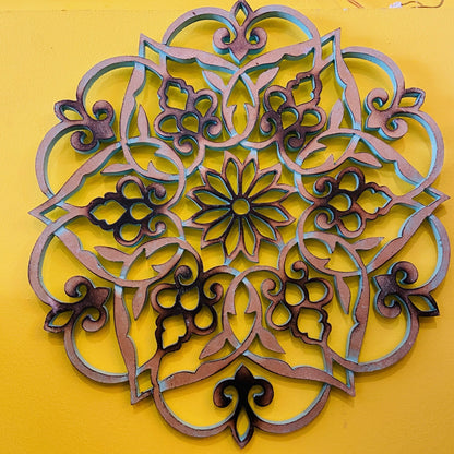 Peinture ethnique mandala fleur de lotus sacrée
