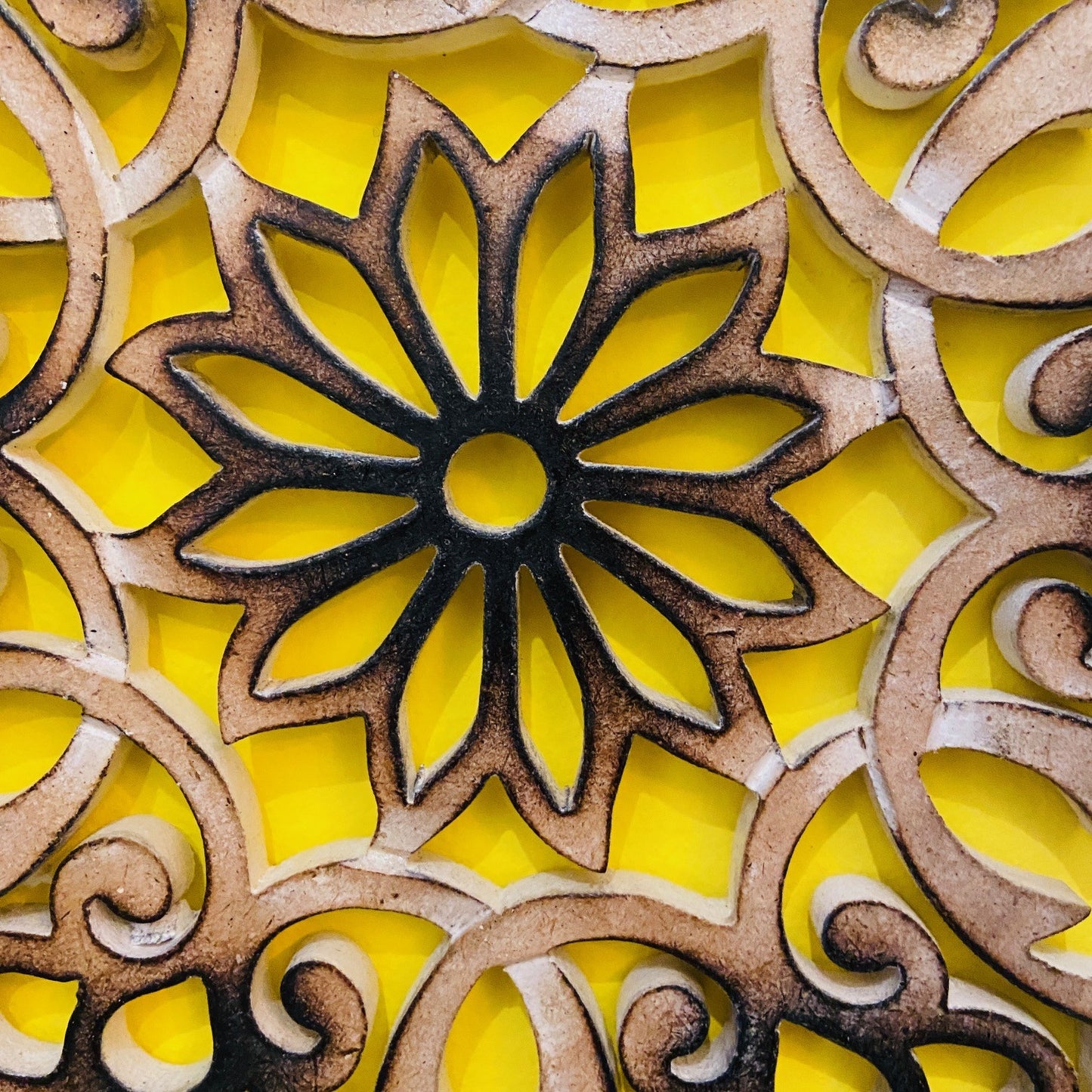 Ethnic mandala lotus flower wall decoration