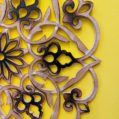 Ethnic mandala lotus flower wall decoration