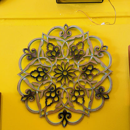 Peinture ethnique mandala fleur de lotus sacrée