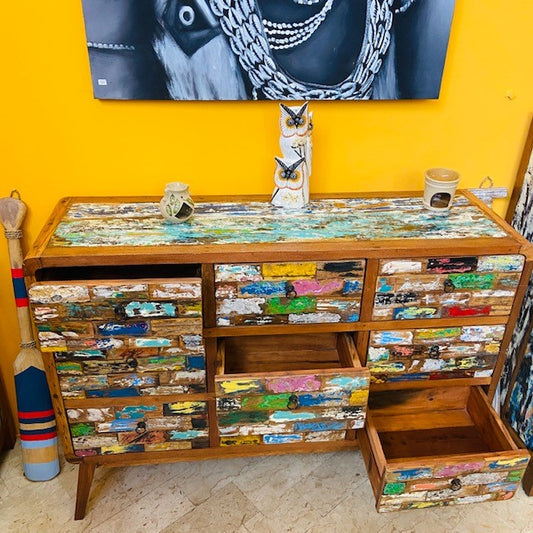Commode ethnique buffet mobile wabi sabi