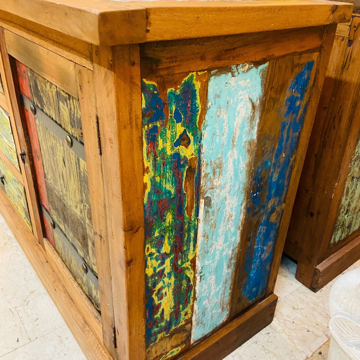 Buffet Etnico Legno Teak Madia Porta Tv Credenza