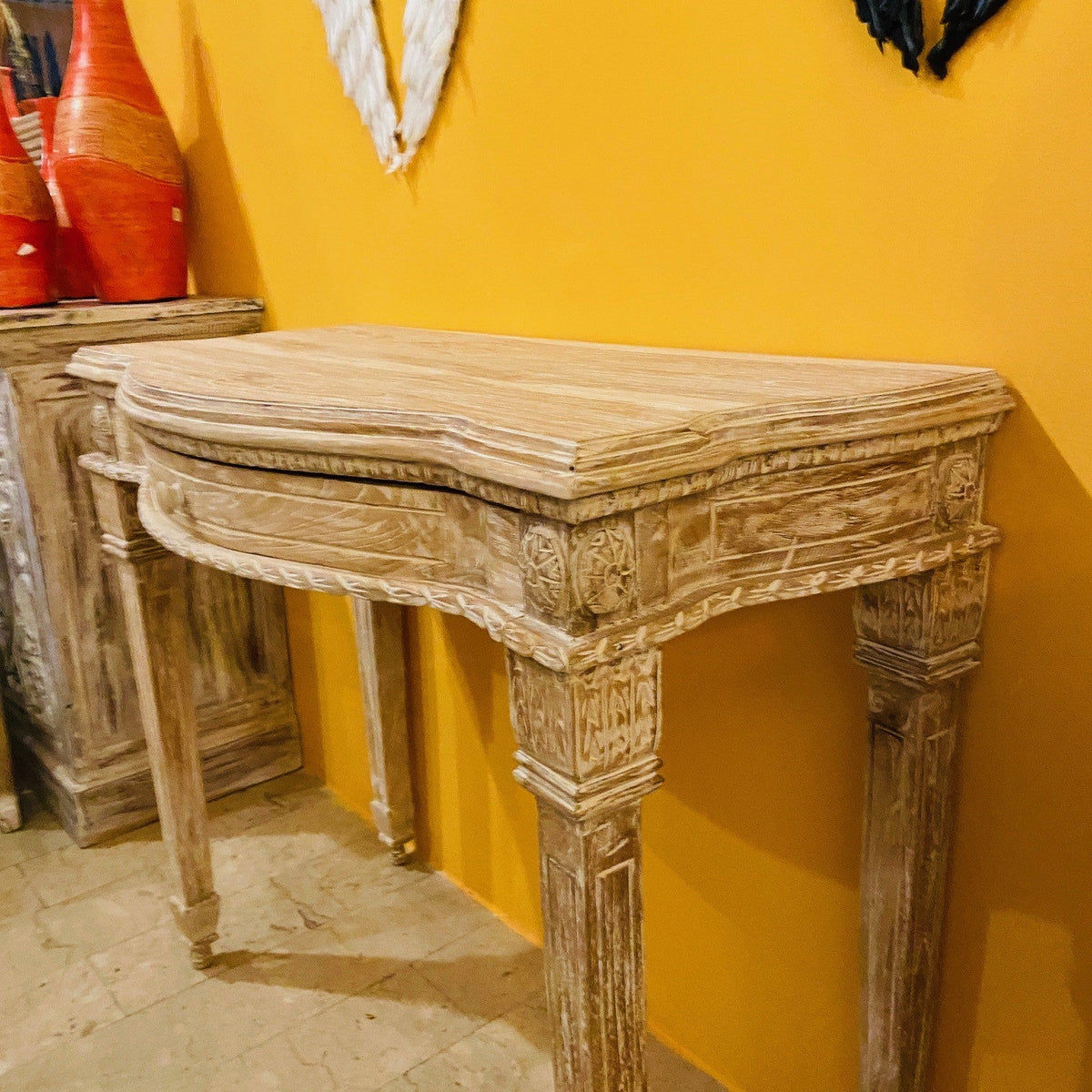 Scrittoio Etnico Teak Scrivania Shabby Coloniale - ETNICBAY