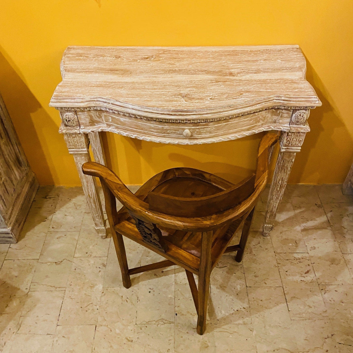 Scrittoio Etnico Teak Scrivania Shabby Coloniale - ETNICBAY