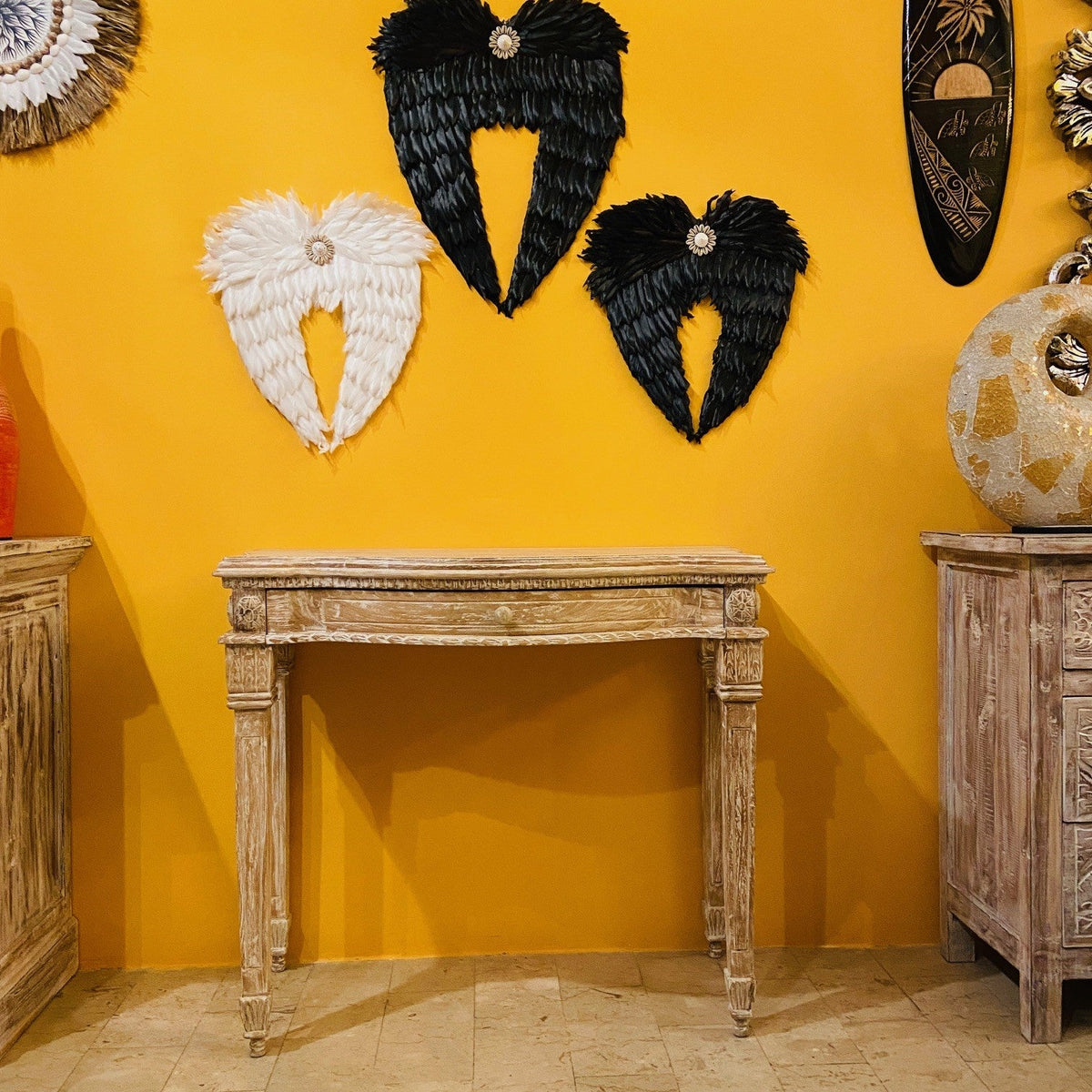 Scrittoio Etnico Teak Scrivania Shabby Coloniale - ETNICBAY