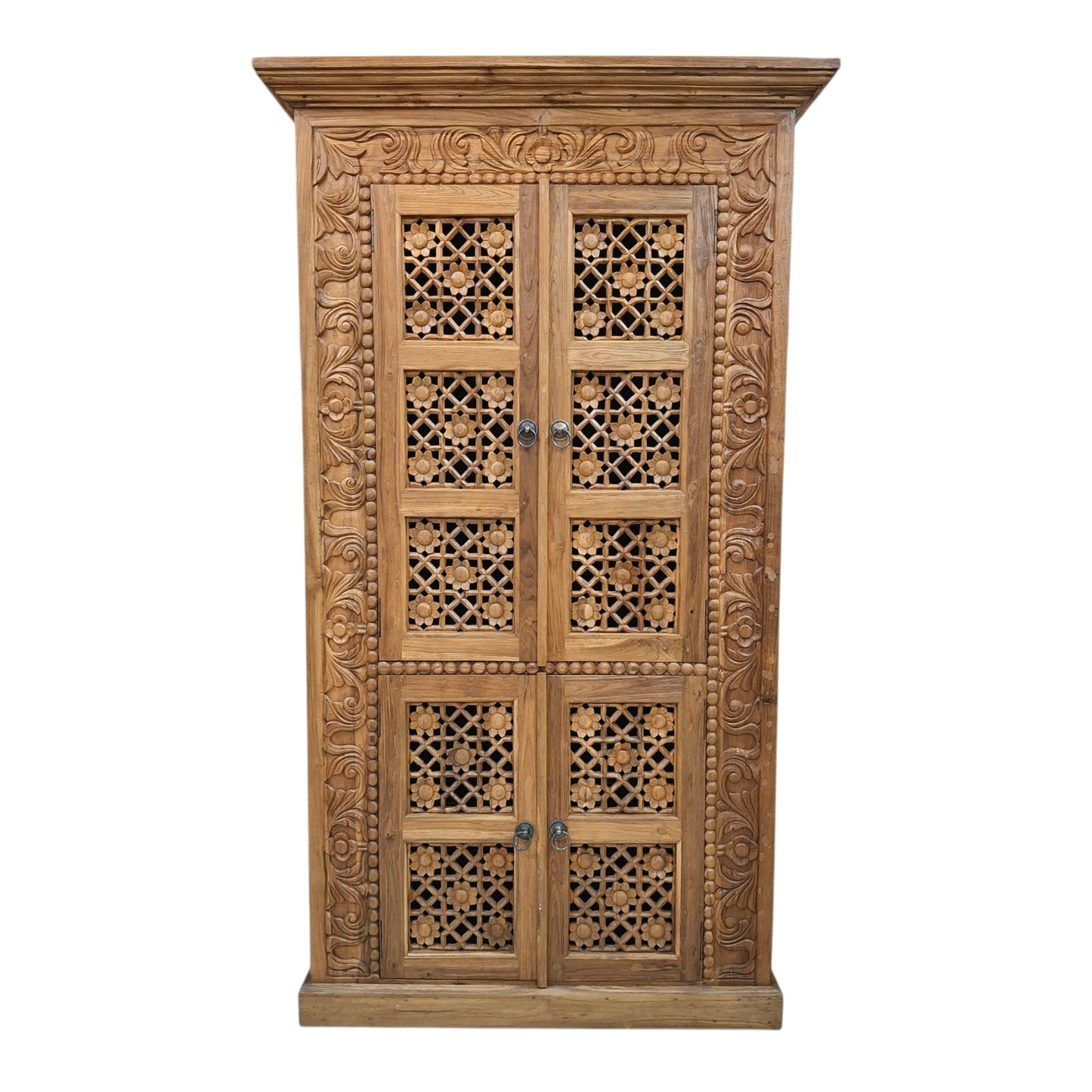 Mobile Credenza etnica in legno teak floreale