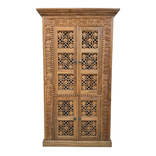 Mobile Credenza etnica in legno teak floreale