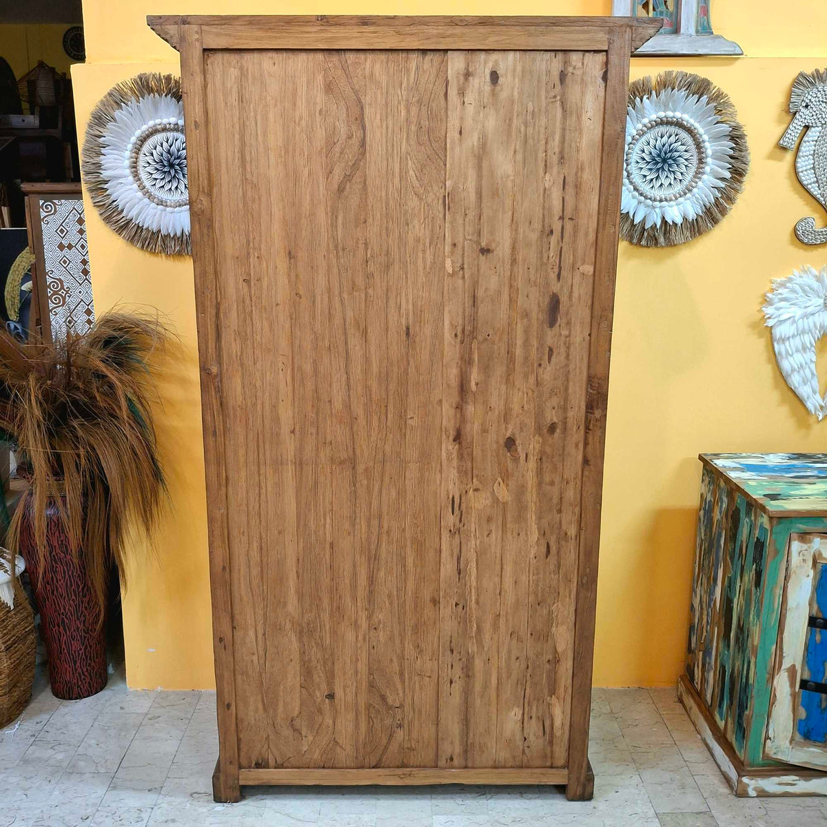 Mobile Credenza etnica in legno teak floreale