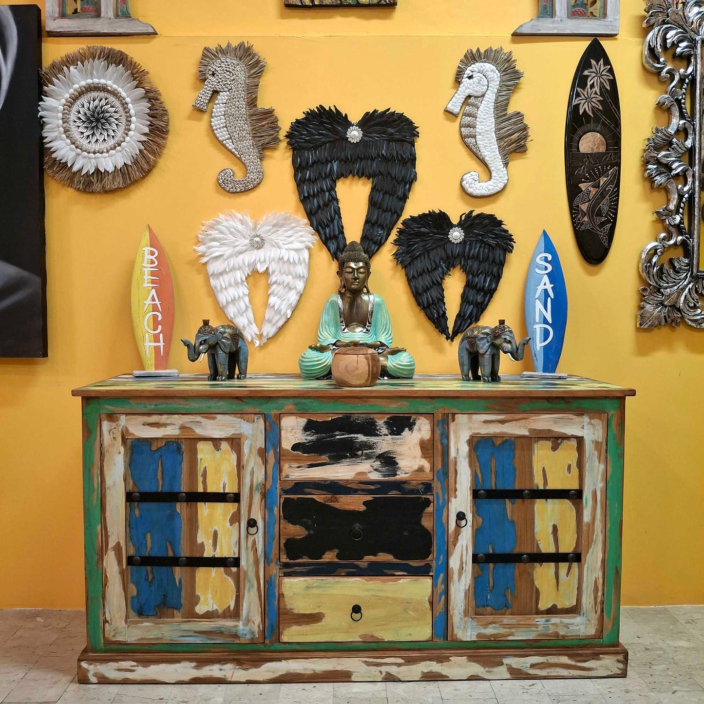 Mobile credenza etnica in legno teak