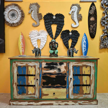 Mobile credenza etnica in legno teak