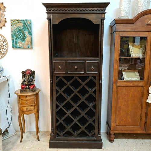 Cantinetta vintage porta bottiglie e calici