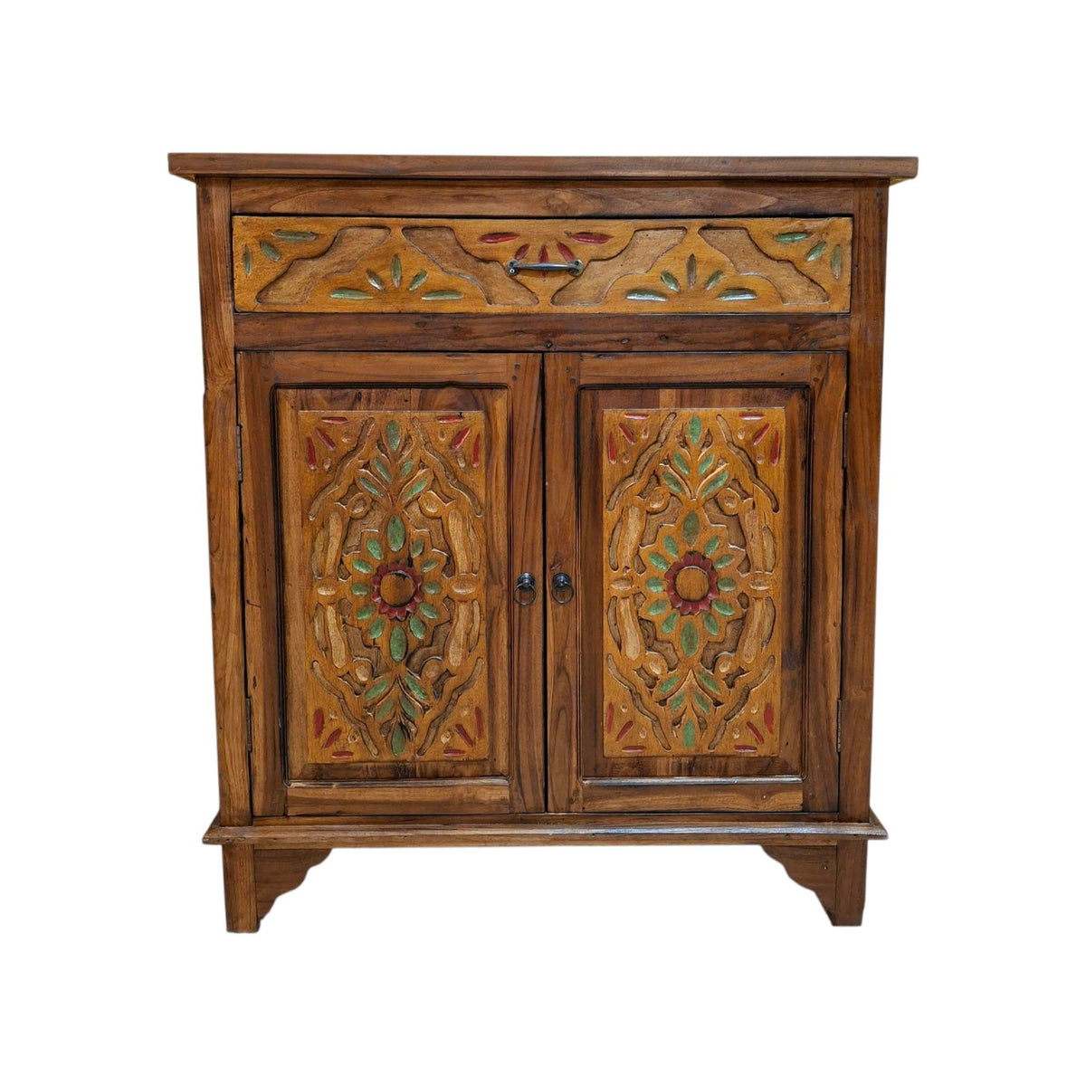 Mobile etnico credenza in teak con cassetti e 2 ante porta tv - ETNICBAY