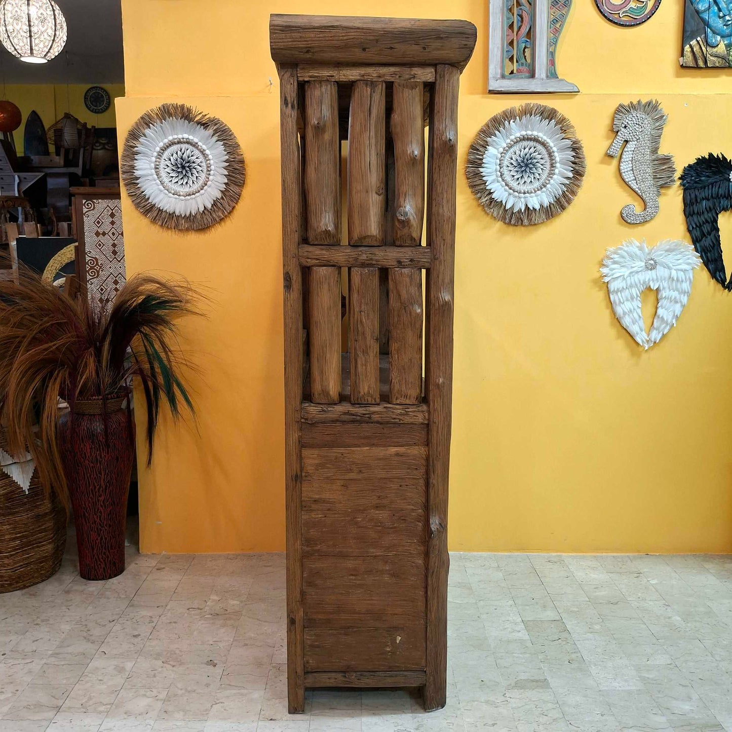Mobile etnico linea Flintstones in legno teak