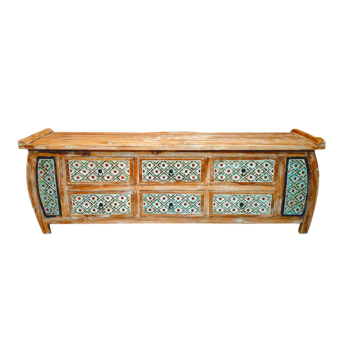 Mobile etnico porta tv cassettiera shabby chic
