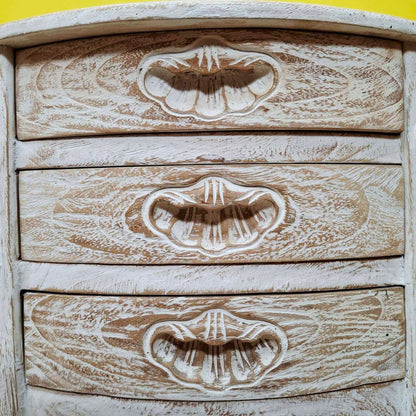 Half-round carved entrance furniture, pickled