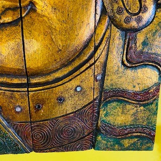 Ethnic Buddha Wood Embossed Folding Picture