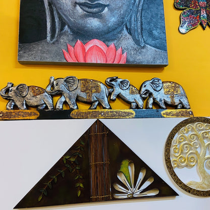 Panel Elephants lucky ethnic furniture om