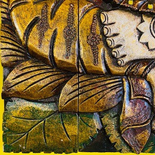 Quadro Ganesh Pannello Legno Arredamento Etnico
