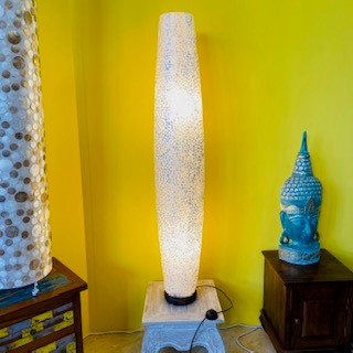 Lampe ethnique lampadaire nacre lampe chic