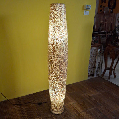 Piantana di madre perla dorata e ferro battuto