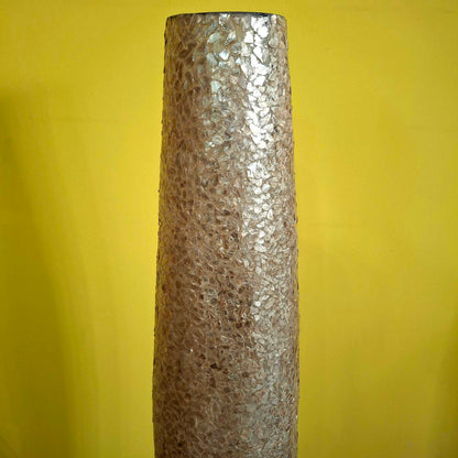 Piantana di madre perla dorata e ferro battuto