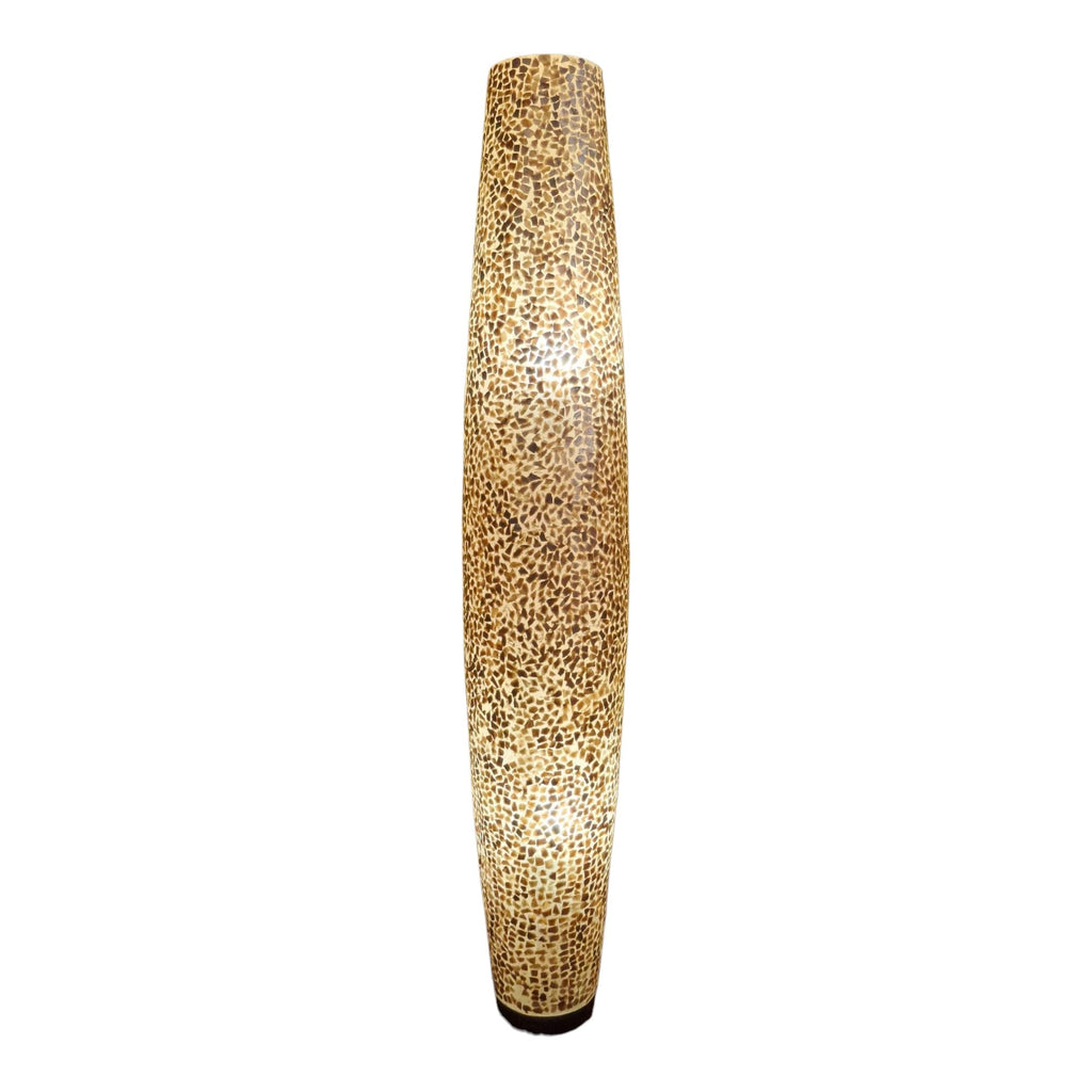 Stehlampe aus Schmiedeeisen und goldfarbenem Perlmutt
