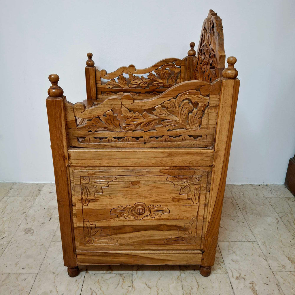 Poltroncina etnica contenitore in legno teak - ETNICBAY